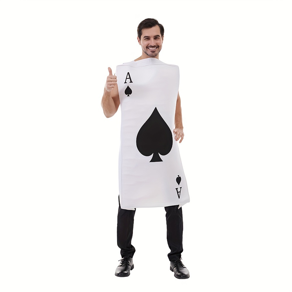 dropship 1pc, 45.67*42.13inch Halloween Fun Playing Card Onesie Party Performance Costume Funny Cos, Stage Performance Props, Events Cosplay Props, Party Supplies, Halloween Decorations