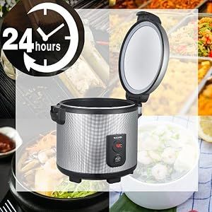 dropship Commercial Rice Warmer (Warm Function only, not a Cooker)18.1QT/110 CUP Food & Electric Rice Warmer Non-stick Inner Pot