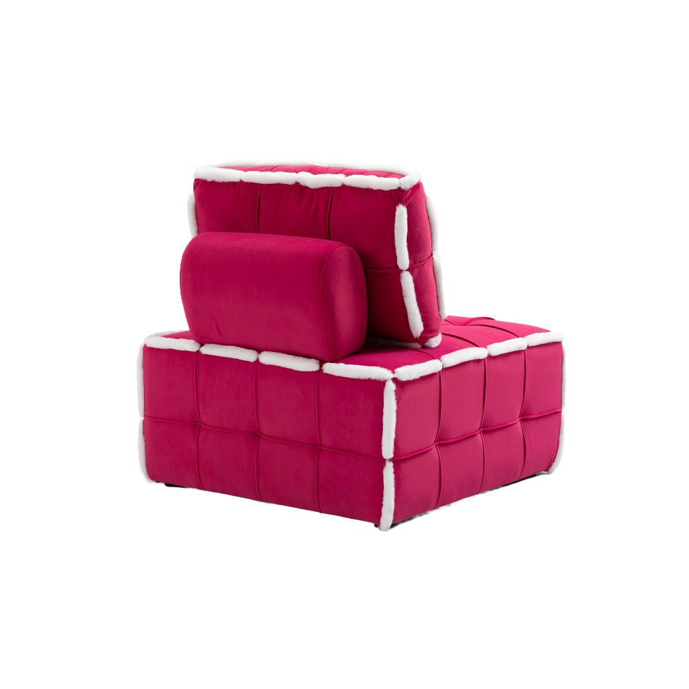 dropship COOLMORE Upholstered Deep Seat Armless Accent Single Lazy Sofa Lounge Arm Chair,Comfy Oversized Leisure Barrel Chairs for Living Room/Office/Meetingroom/Aparment/Bedroom Furniture Set