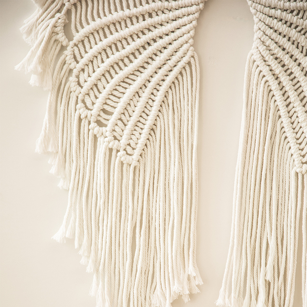 dropship 1pc Bohemian Angel Wings Tapestry Pendant with Long Tassels - Hand Woven Dream Catcher Wall Hanging for Weddings, Offices, and Bedrooms