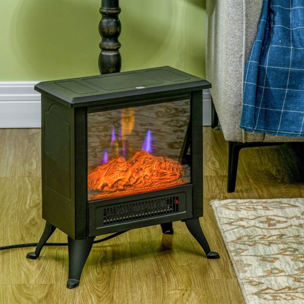 dropship Electric Fireplace Heater LED Flame Fireplace Stove BLACK-AS