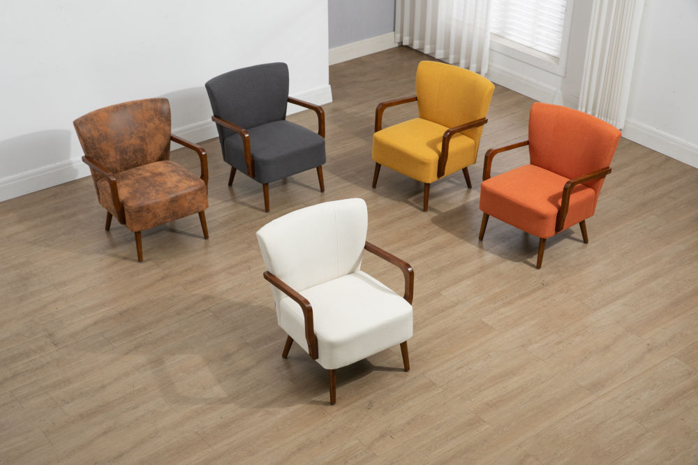 dropship COOLMORE Wood Frame Armchair, Modern Accent Chair Lounge Chair for Living Room