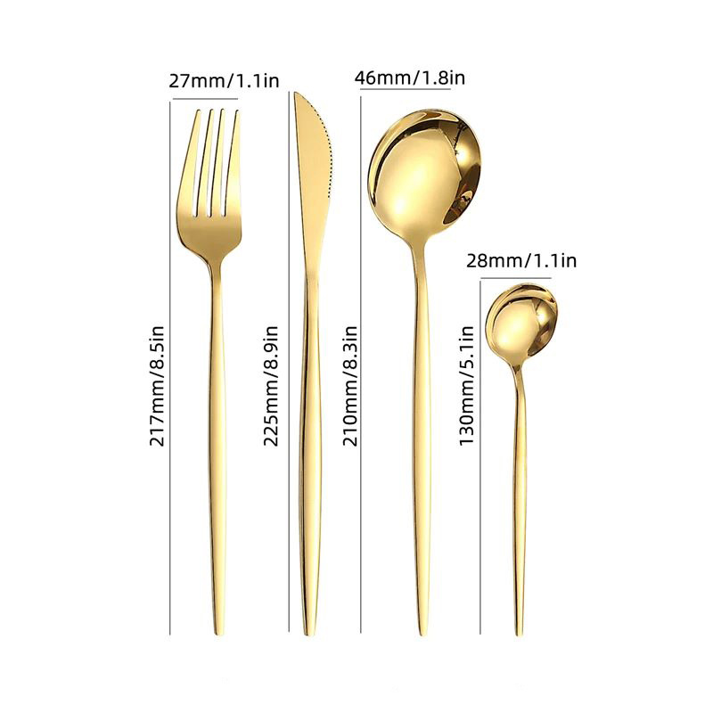 dropship 24pcs Dining Room Dinnerware Set Stainless Steel Cutlery Set
