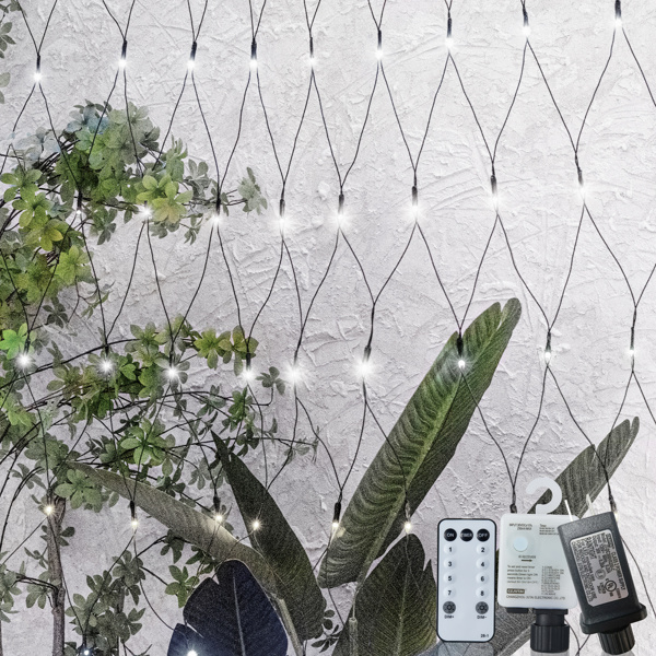 dropship 9.8*6.5FT Christmas Mesh Net Light,360 LED Net Light with 8 Modes&Remote,Connectable Net String Christmas Lights for Garden/Bushes/Indoor Outdoor/Curtain/Fairy/Wall/Party/Wedding/Xmas Tree Decorations