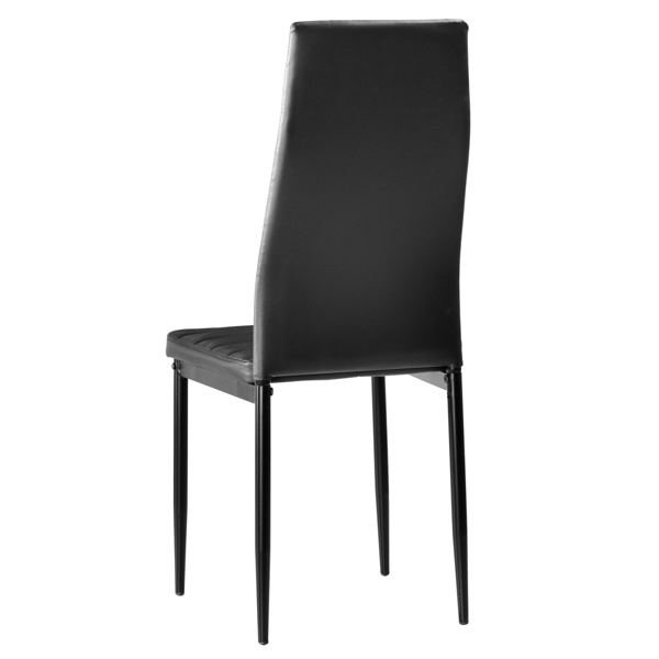dropship 6pcs Elegant Assembled Stripping Texture High Backrest Dining Chairs Black