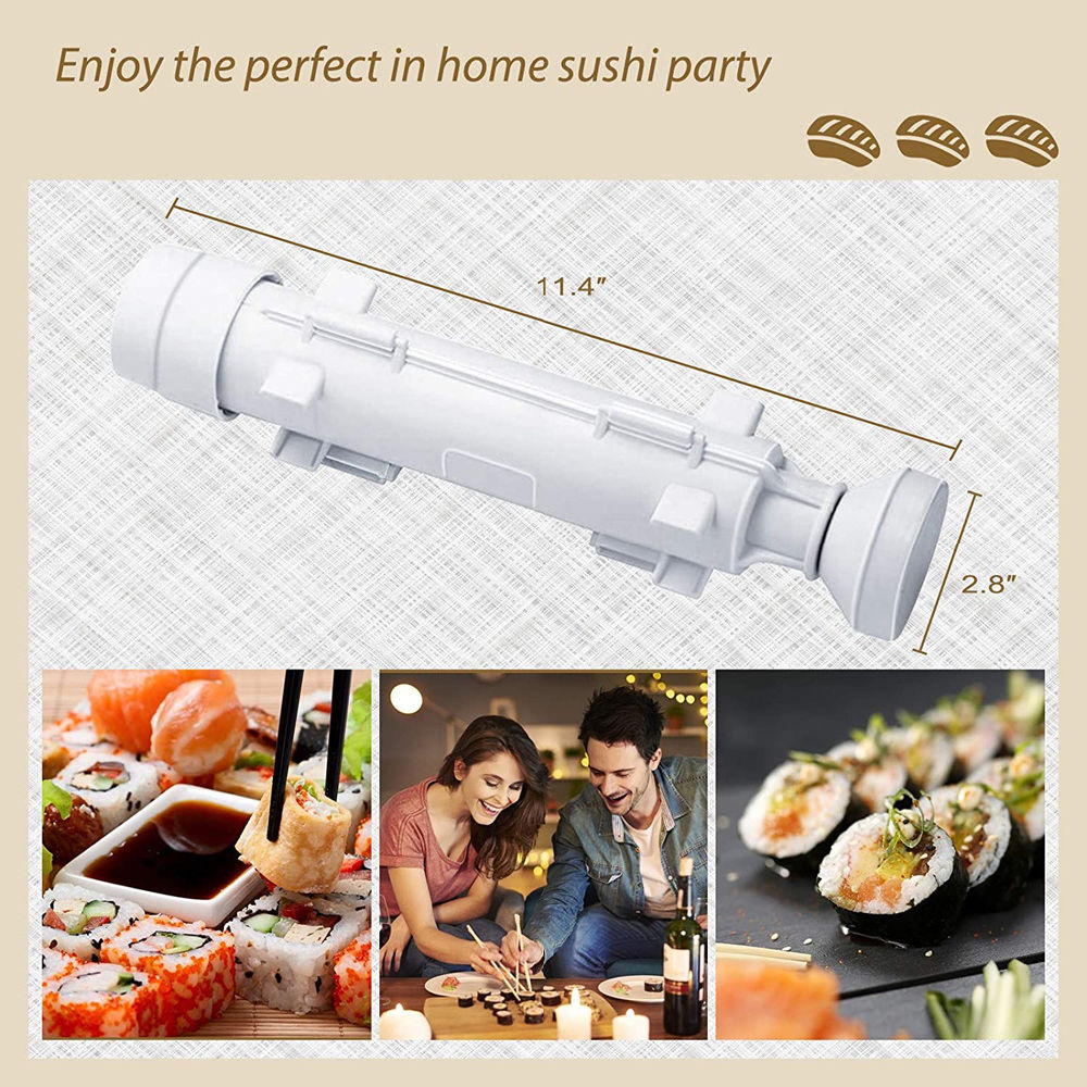 dropship 1pc Sushi Maker Set - Quick and Easy DIY Rice Mold Bazooka Roller Kit with Vegetable and Meat Rolling Tool - Perfect for Home Cooking and Entertaining