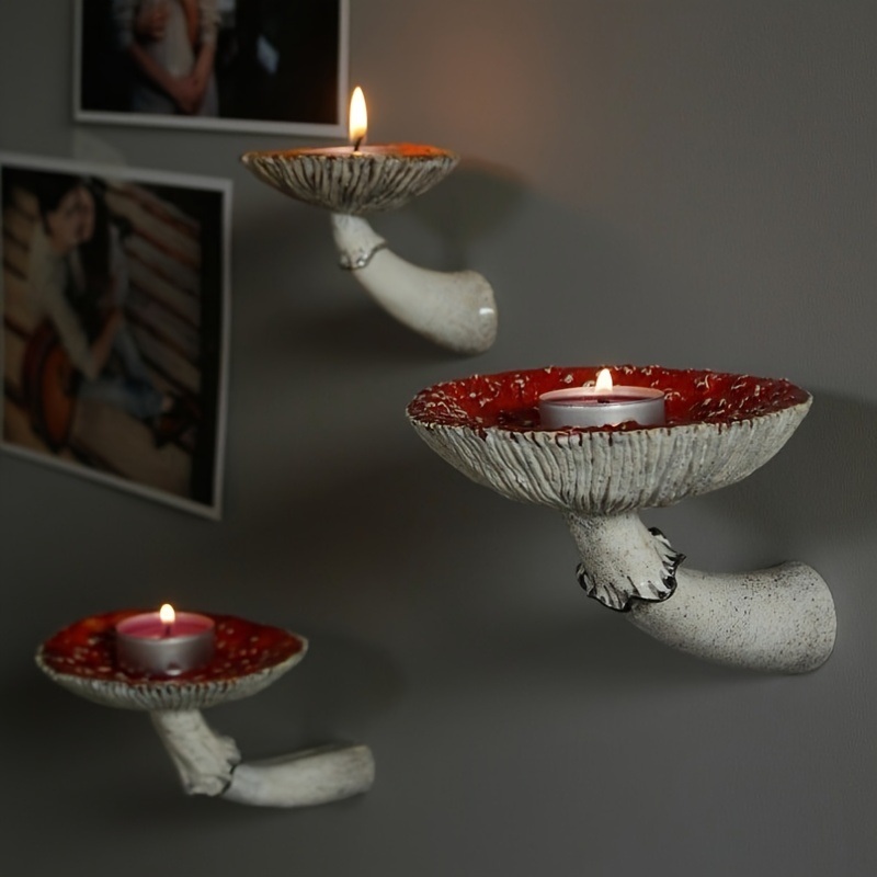dropship 1pc Resin Mushroom Hanging Shelf - Decorative Wall Mounted Shelves for Home and Office Decor