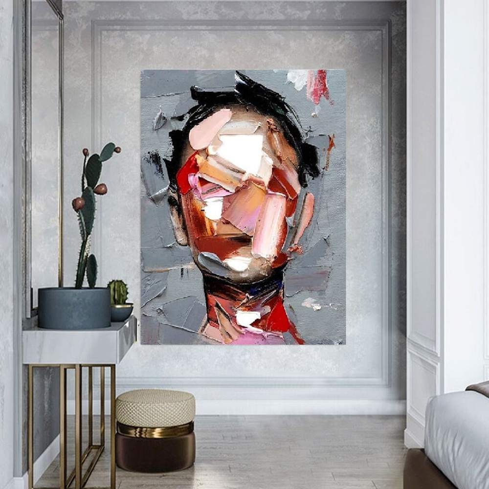 dropship Hand Painted Oil Painting Abstract Portrait Wall Art Hand painted-Man Knife Oil Paintings On Canvas-Hand Made-For Home Decoration