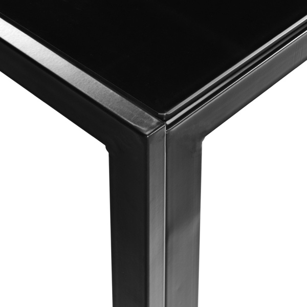 dropship Simple Assembled Tempered Glass & Iron Dinner Table Black(Replacement code: 21491449)