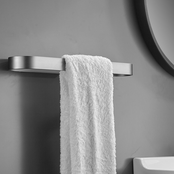 dropship Towel Ring Gun Grey, Bath Hand Towel Square Ring Thicken Space Aluminum Round Towel Holder for Bathroom