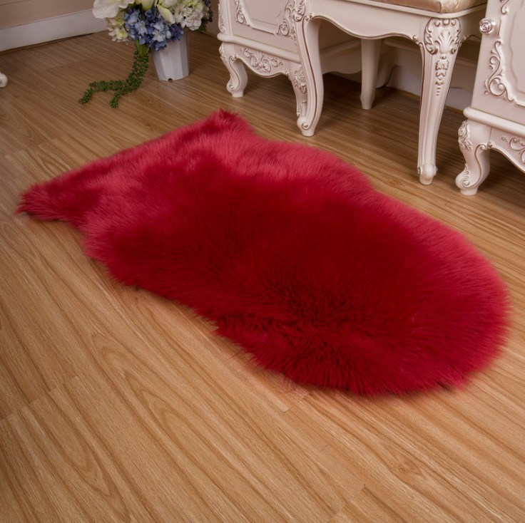 dropship New Carpet Plush Soft Sheepskin Bedroom Carpet Imitation Wool Pad Long Hair Bedside Mat Sofa Cushion Rugs Living Room Fur Carpet