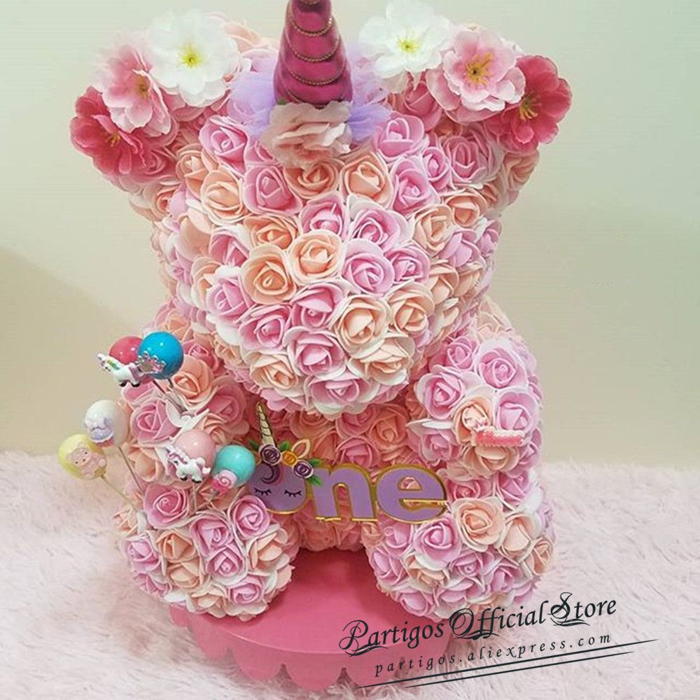dropship DIY Valentines Day Gifts Red Rose Bear Artificial foam Roses Flower Wedding Engagement Decoration little Bear Mold bear Teddy