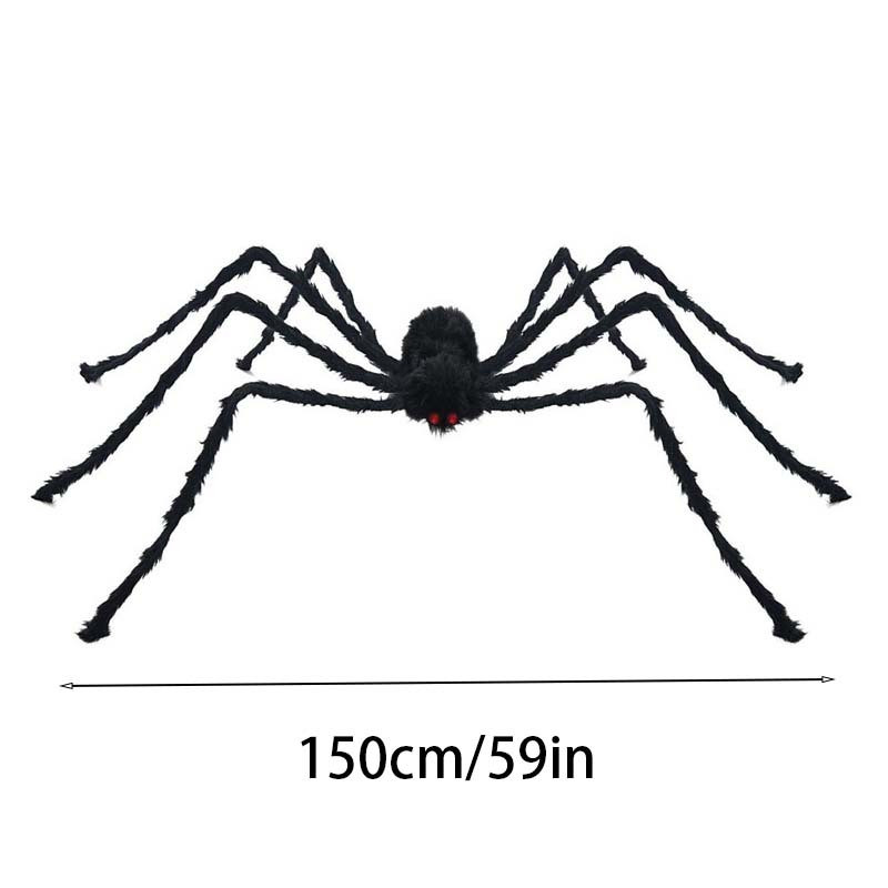 dropship Halloween Giant Black Plush Spider Decoration Props, Outdoor Halloween Party Decor
