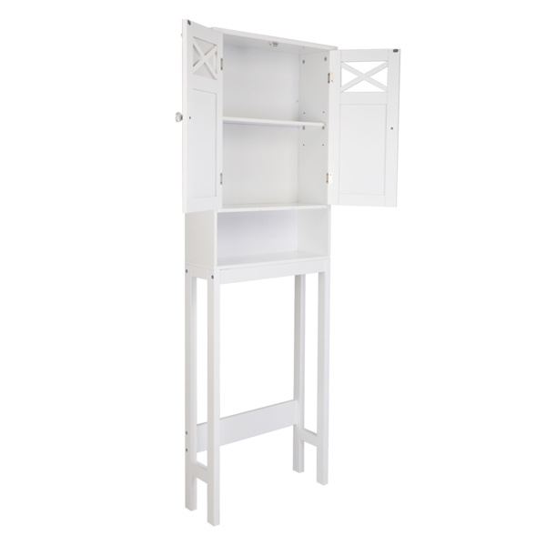 dropship FCH Double Door Fork Toilet Cabinet White