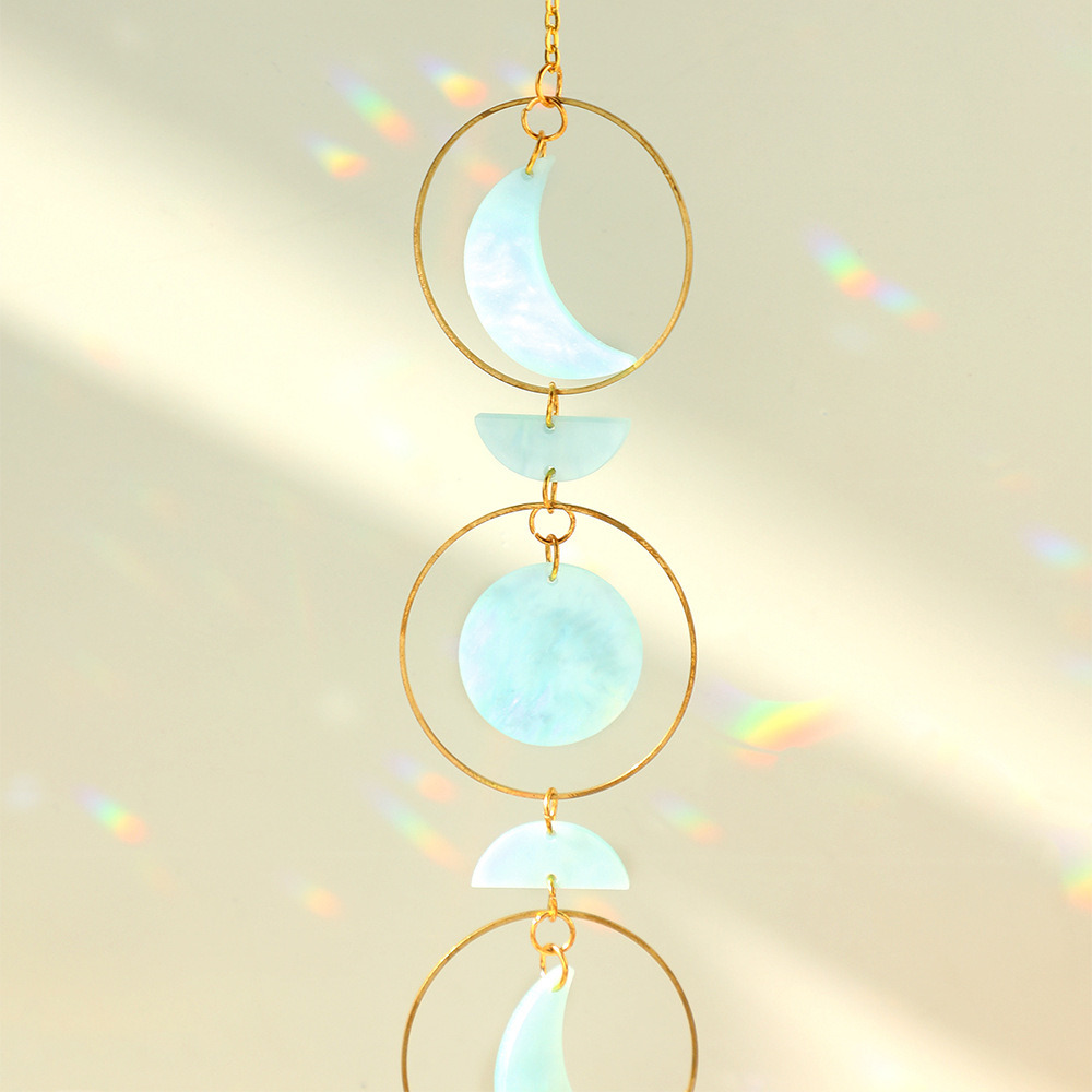 dropship 1pc Acrylic Sun-moon Metal Chain Home Living Room Decoration Car Hanging