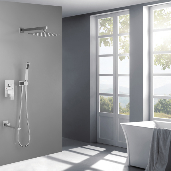 dropship Shower System 10 Inch Square Bathroom Luxury Rain Mixer Shower Combo Set