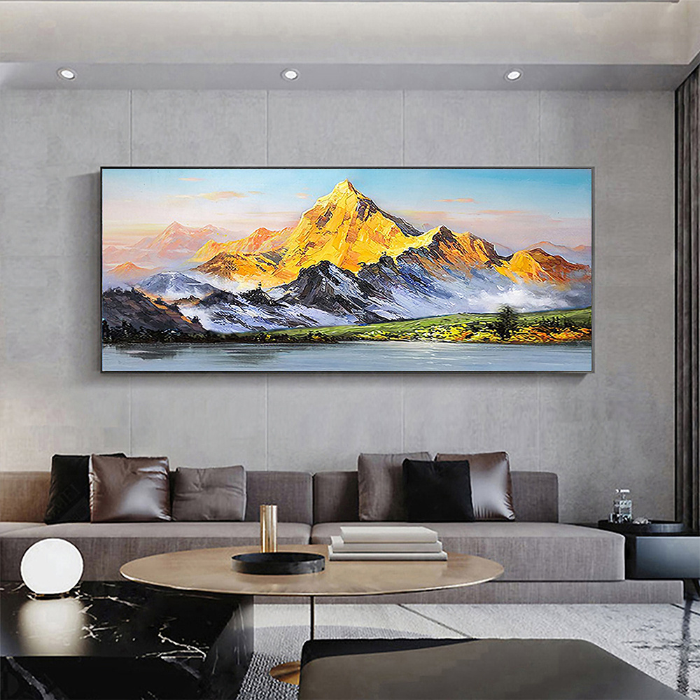 dropship Hand Painted Oil Painting Large Landscape Oil Painting Original Mountain Canvas Painting Abstract Painting Modern Art Acrylic Painting Living Room Hallway Bedroom Luxurious Decorative Painting