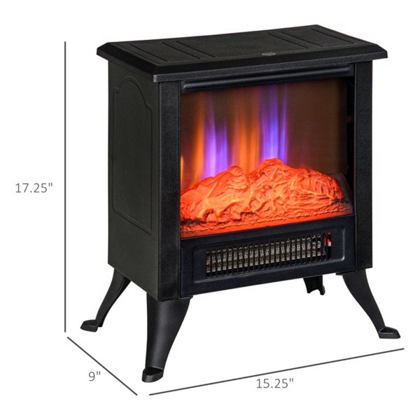 dropship Electric Fireplace Heater LED Flame Fireplace Stove BLACK-AS