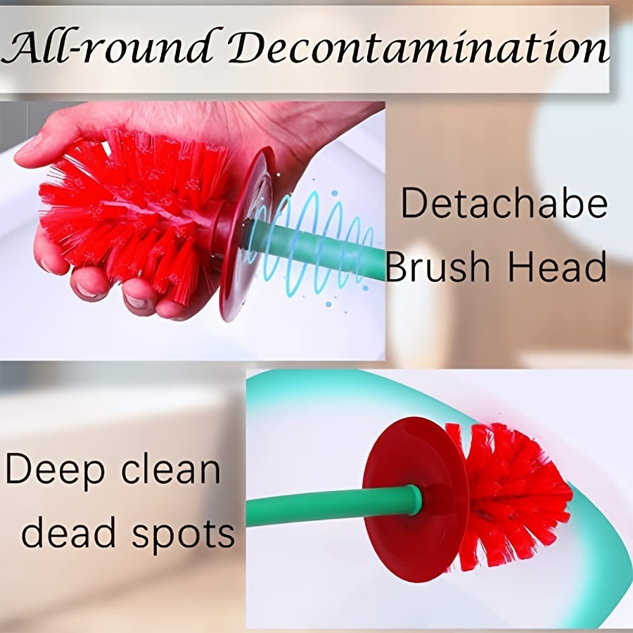 dropship 1pc, Creative Toilet Brush With Holder Bowl&Long Handle, Household Bathroom Cleaning Tool Cleaner And Base For Storage&Organization, Thick Bristle