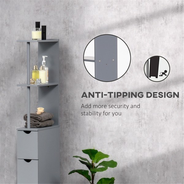 dropship Bathroom Storage Cabinet-Grey