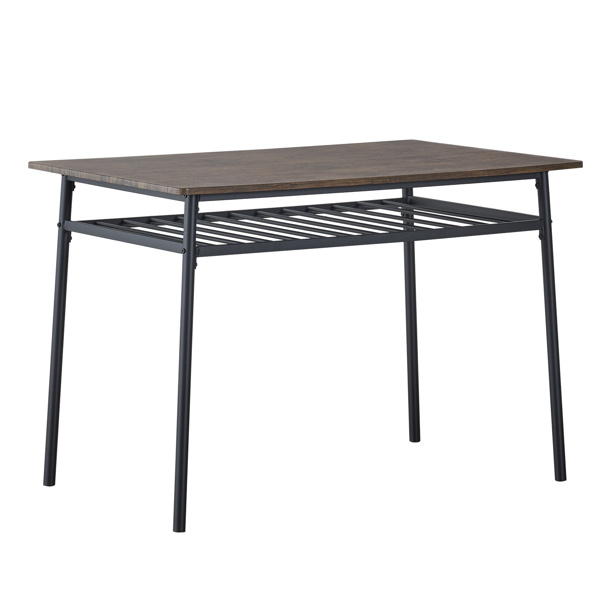 dropship Rectangular Disassembly and Assembly P2 Board Iron Compartment 1 Table 4 Chairs Dining Table and Chair Set Brown