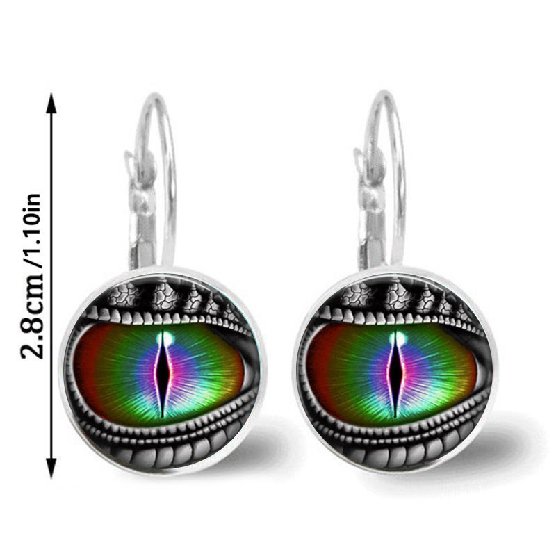 dropship Y2K Vintage Dragon Eye Time Synthetic Gemstone Earrings Retro Creative Personality Temperament Alloy Material Exquisite Gift For Women Girls