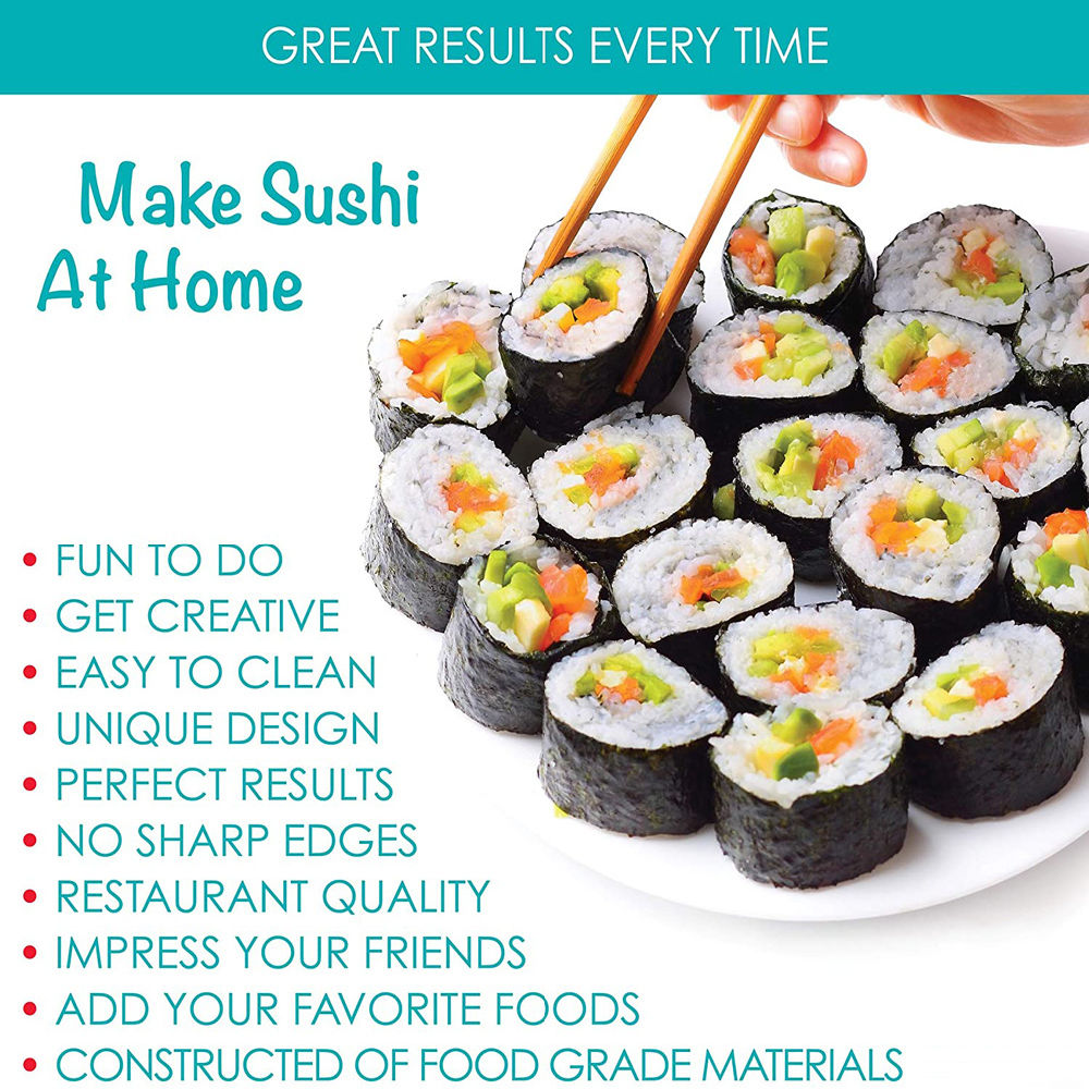 dropship 1pc Sushi Maker Set - Quick and Easy DIY Rice Mold Bazooka Roller Kit with Vegetable and Meat Rolling Tool - Perfect for Home Cooking and Entertaining