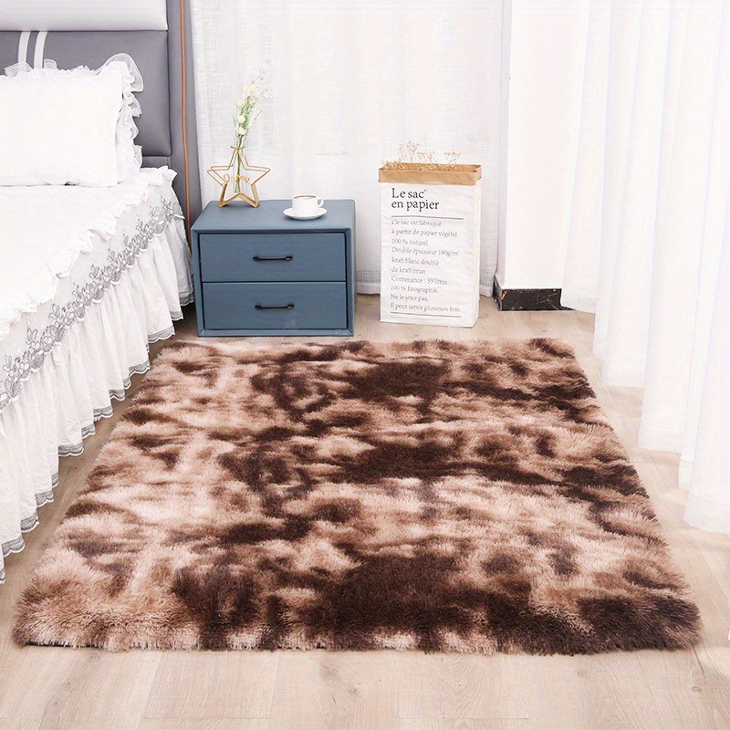 dropship 1pc, Plush Silk Fur Rug for Indoor Bedroom and Living Room - Soft and Luxurious Floor Mat