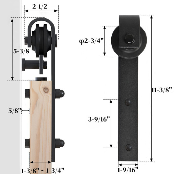 dropship 30 in. x 84 in. Unfinished Sliding Barn Door with 5.5FT Barn Door Hardware Kit & Handle ; K Frame; Solid Spruce Wood; Requires Simple DIY Assembly