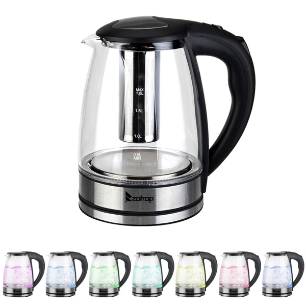 dropship HD-1861-A 110V 1200W 1.8L Electric Glass Kettle US Plug