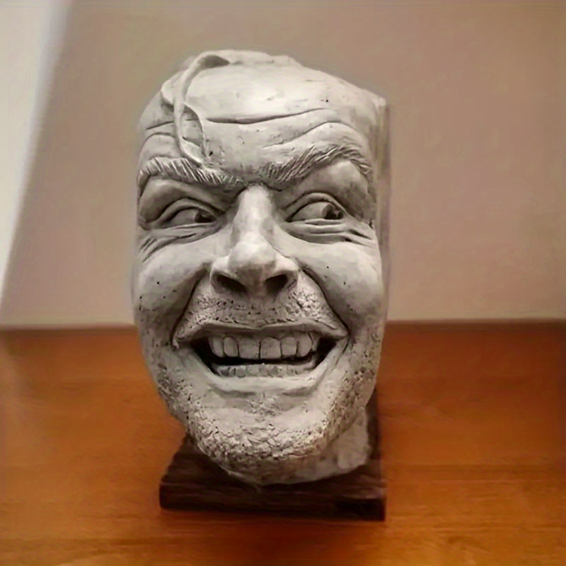 dropship 1pc, Halloween Head Decoration Johnny Sculpture Head Resin Desktop Decoration Decoration Book Shelf Sculpture Resin Craft Decoration,Spook Up Your Home Decor