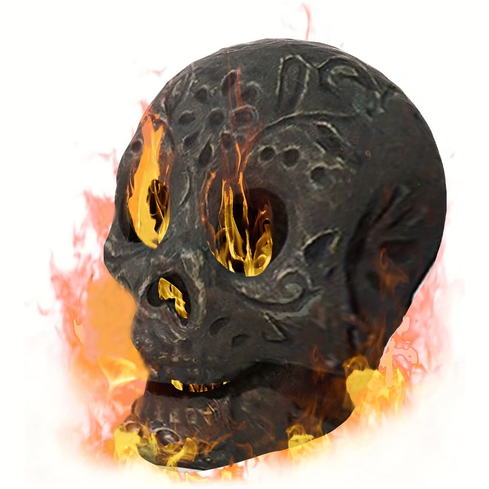 dropship 1/4/8/12pcs, Halloween Fire Pit Skull Ceramic Props,Reusable Fireproof Skull Fire Pit, Halloween Decor For Fire Pit ,Fireplace, Gas, Halloween Horror Skull Decorations, Halloween Supplies