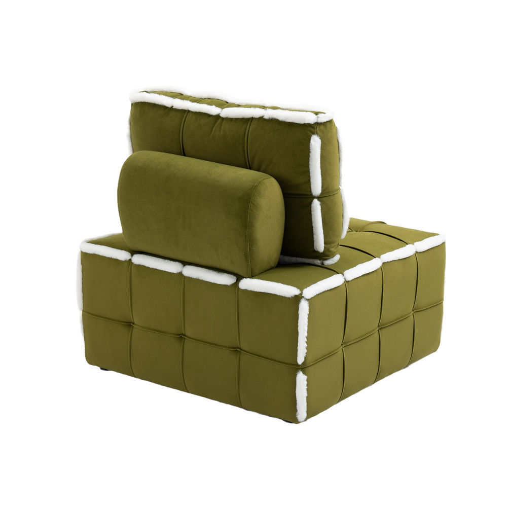 dropship COOLMORE Upholstered Deep Seat Armless Accent Single Lazy Sofa Lounge Arm Chair,Comfy Oversized Leisure Barrel Chairs for Living Room/Office/Meetingroom/Aparment/Bedroom Furniture Set