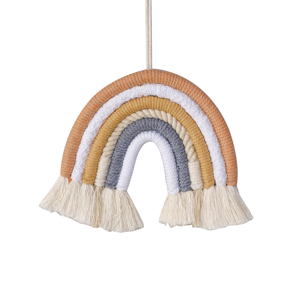 dropship 1pc Vibrant Rainbow Macrame Wall Hanging - Stunning Home Decor for Living Room, Bedroom, and More