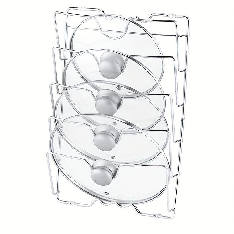 dropship 1pc Hanging Pot Lid Holders, Multifunctional Pot And Lid Rack Wall-mounted Storage Rack, Cutting Board Storage Rack, Kitchen Accessories