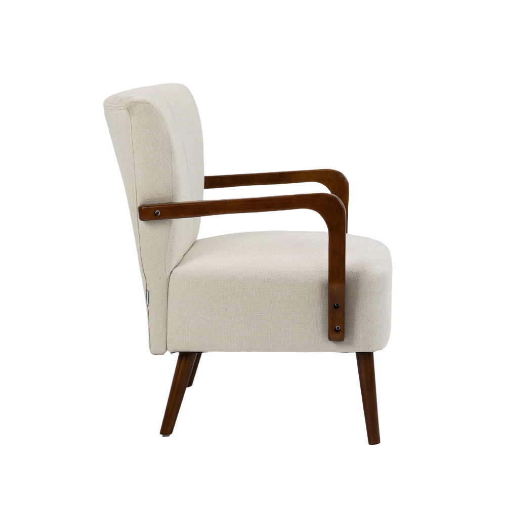 dropship COOLMORE Wood Frame Armchair, Modern Accent Chair Lounge Chair for Living Room