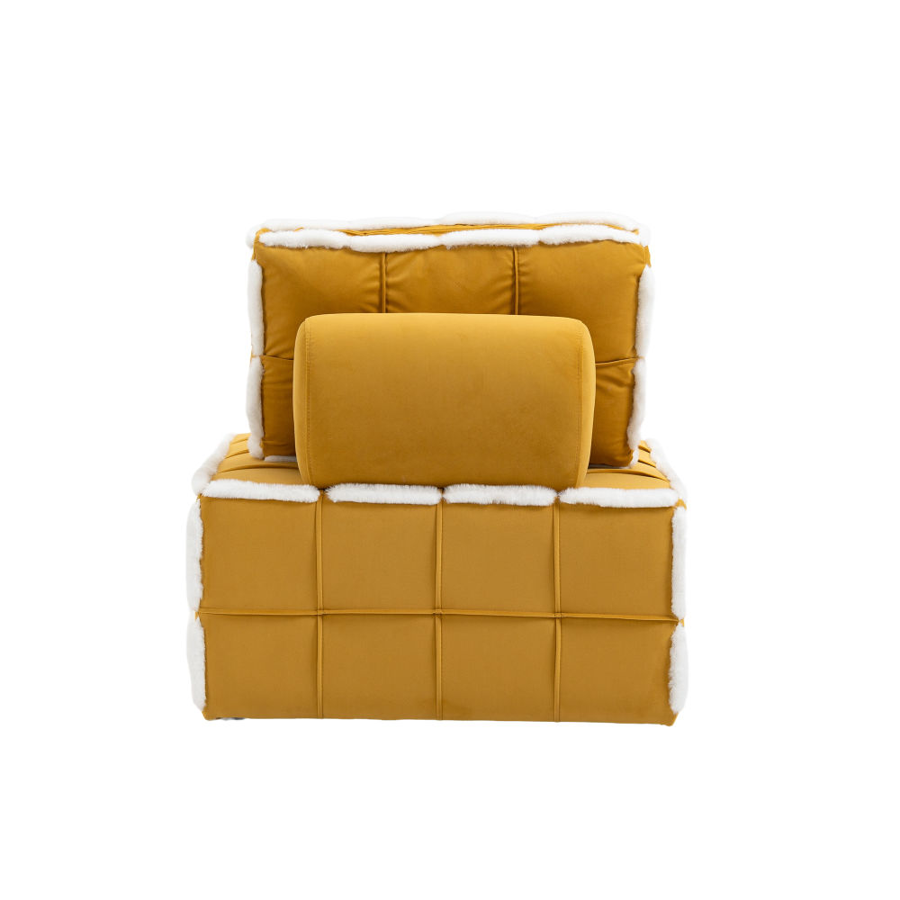 dropship COOLMORE Upholstered Deep Seat Armless Accent Single Lazy Sofa Lounge Arm Chair,Comfy Oversized Leisure Barrel Chairs for Living Room/Office/Meetingroom/Aparment/Bedroom Furniture Set