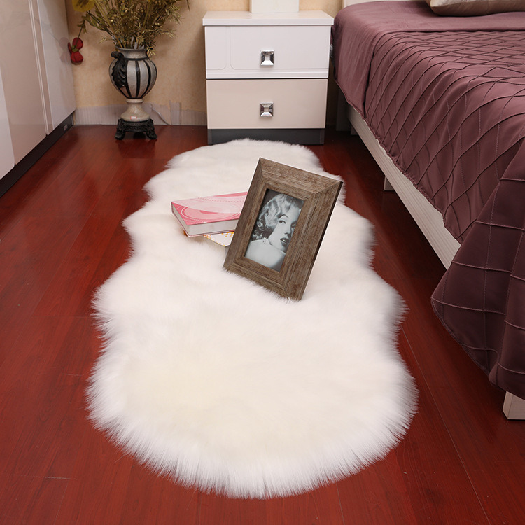 dropship New Carpet Plush Soft Sheepskin Bedroom Carpet Imitation Wool Pad Long Hair Bedside Mat Sofa Cushion Rugs Living Room Fur Carpet