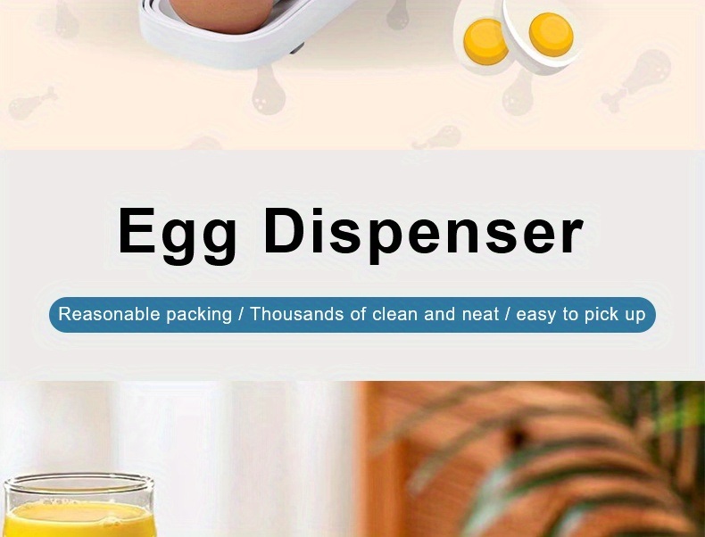 dropship 1pc Rolling Refrigerator Egg Dispenser, Space-Saving Holder For Fridge Storage Anti-fall Egg Tray, Egg Rack Tray For Refrigerator, Kitchen Supplies
