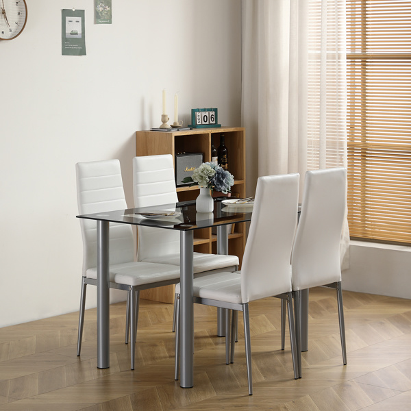 dropship 110cm Dining Table Tempered Glass Dining Table