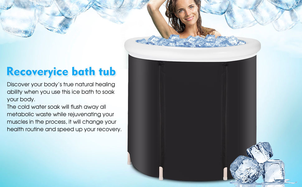 dropship Recovery ice tub, Foldable Adult Bathtub, Outdoor Portable Cold Water Therapy tub, Fitness/Rehab ice tub for Athletes, Long-Lasting Insulated ice tub, Adult spa Soaking Bucket