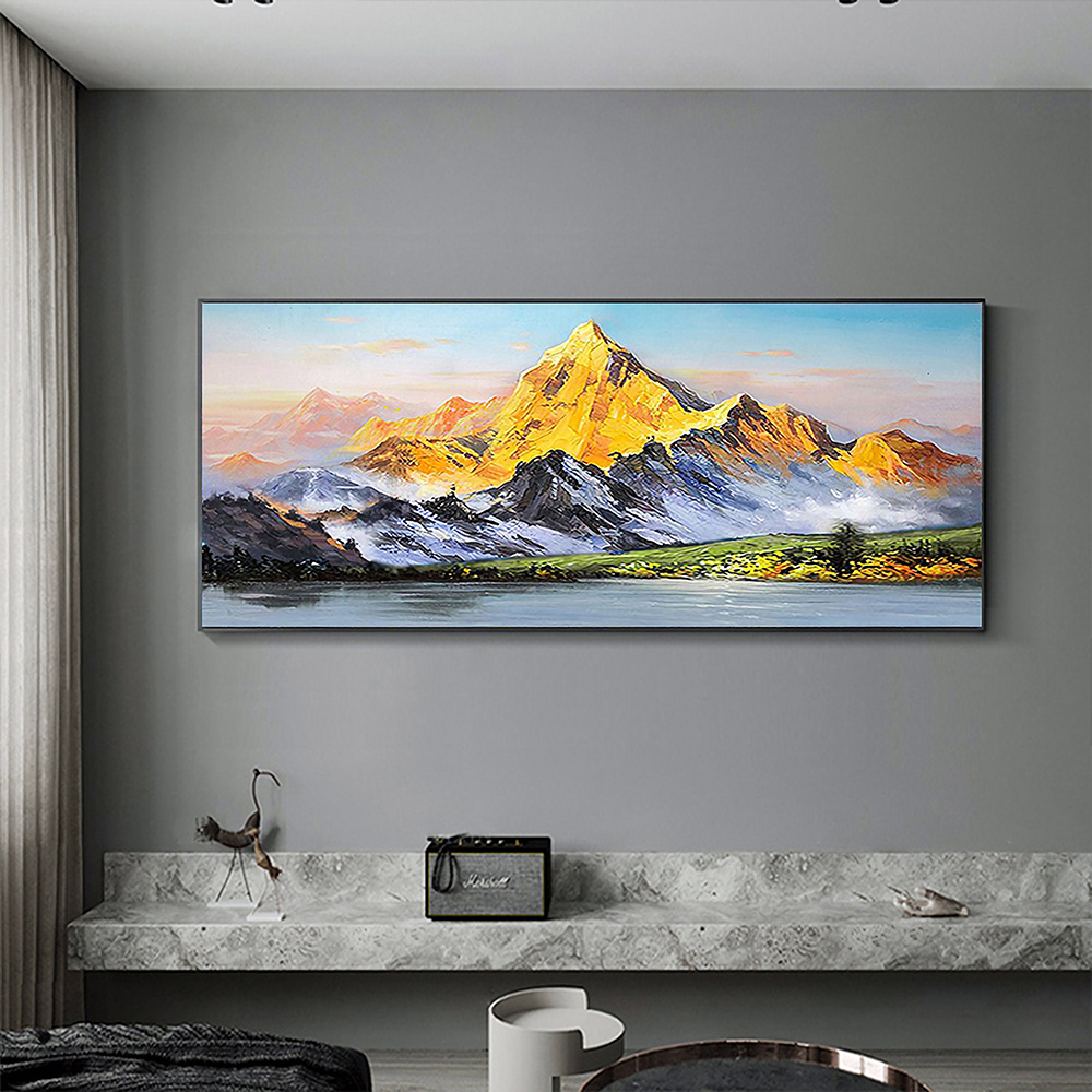 dropship Hand Painted Oil Painting Large Landscape Oil Painting Original Mountain Canvas Painting Abstract Painting Modern Art Acrylic Painting Living Room Hallway Bedroom Luxurious Decorative Painting