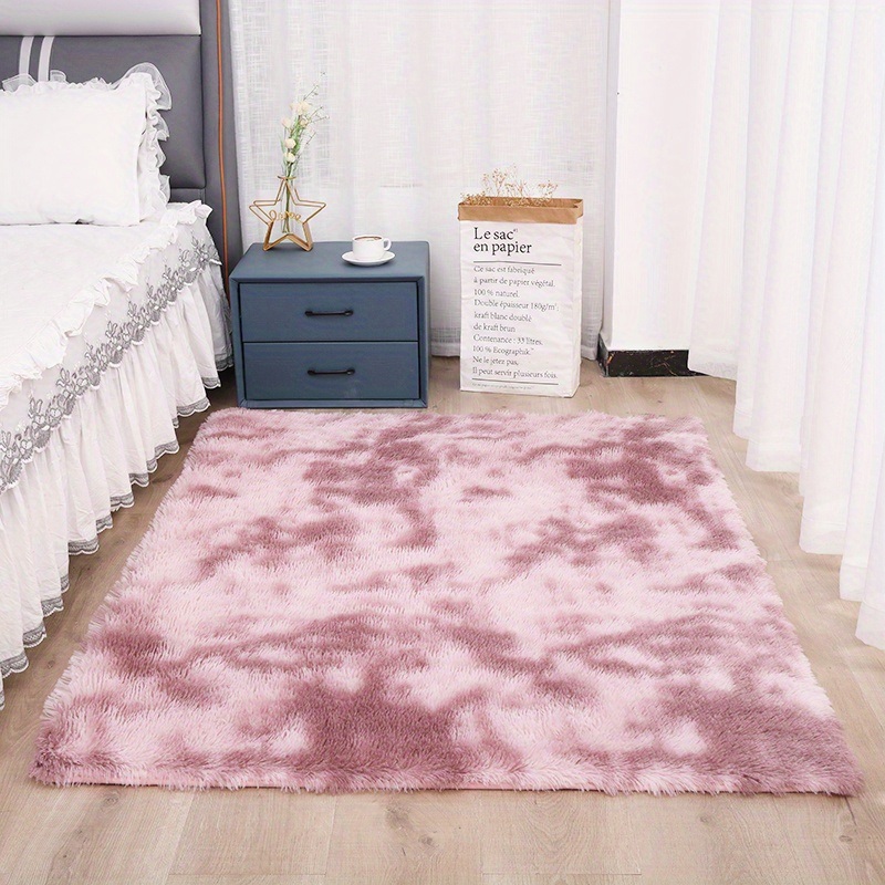 dropship 1pc, Tie-Dyed Plush Shag Furry Area Rug for Bedroom, Living Room, Nursery, and Kids Room - Ultra Soft and Fluffy, Washable, Non-Shedding, and Perfect for Home Decor and Room Decor