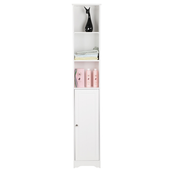dropship FCH One Door & Three Layers Bathroom Cabinet White