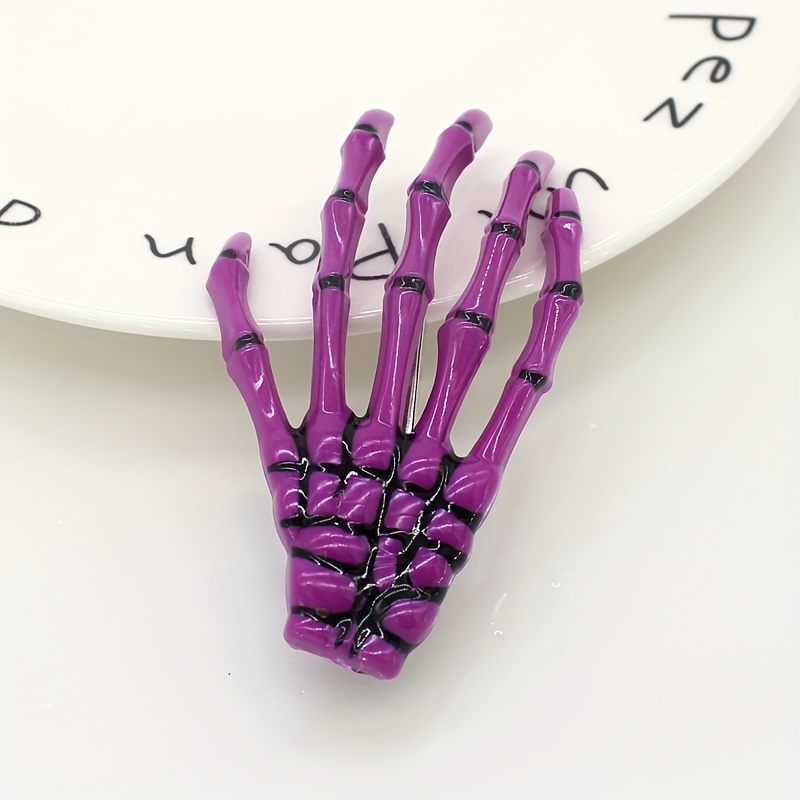 dropship Halloween Skeleton Claw Hair Clip Gothic Punk Rock Barrettes Skull Hand Hair Accessories For Halloween Party Cosplay Wear