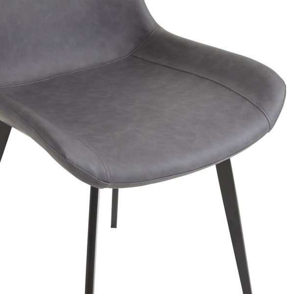 dropship 4pcs Disassembled PU Iron Pipe Curved Dining Chair Black