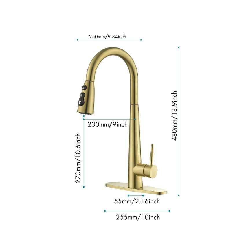 dropship Single Handle Pull Down Sprayer Kitchen Sink Faucet