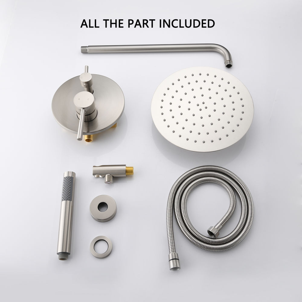 dropship 10" Roud Rain Shower head and Handheld Shower Head Set