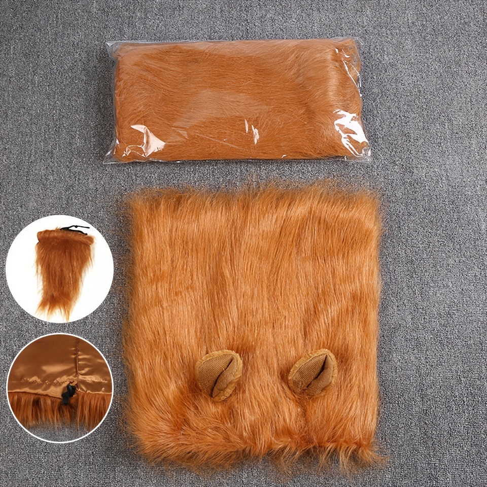 dropship Adjustable Lion Wig with Ears for Dogs - Cute and Fun Mane Costume for Your Pet