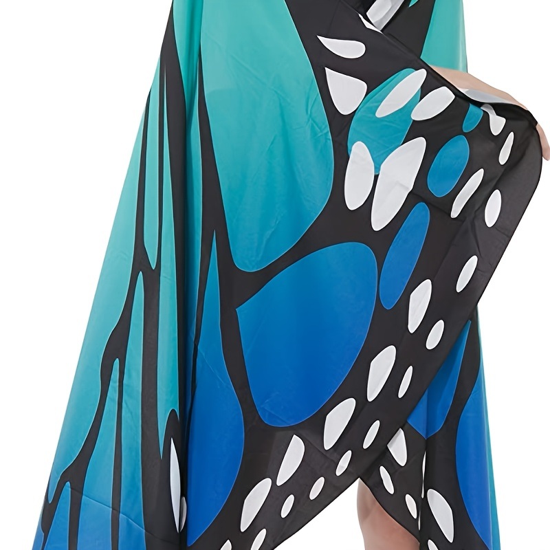 dropship 1pc, Spooktacular Creations Butterfly Wing Cape Shawl With Lace Mask And Black Velvet Antenna Headband Adult Women Halloween Costume Accessory